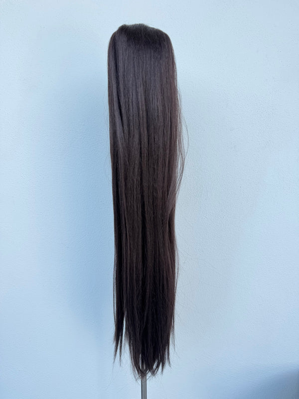 Coda di cavallo liscia castano 75 cm