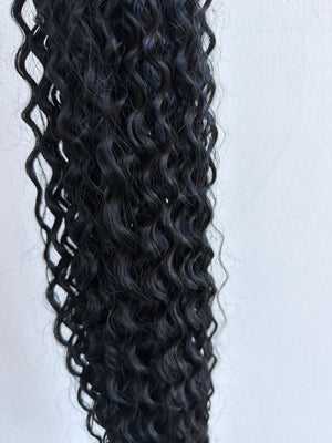 Coda di cavallo riccia nera