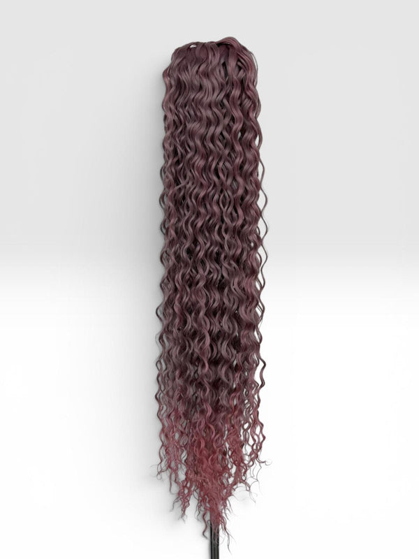 Coda di cavallo riccia rosa
